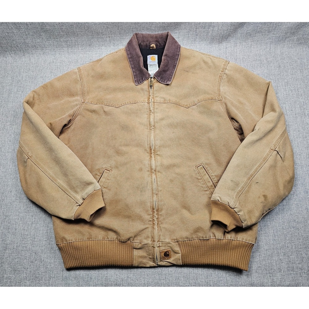 VINTAGE Carhartt Santa Fe Jacket Mens 2XL Brown Duck Canvas‎ J14 BRN USA